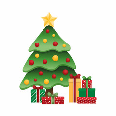 Christmas Tree Vector Illustration