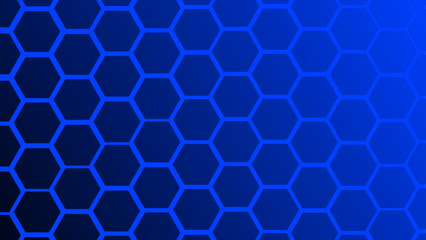 Blue hexagon honeycomb gradient technology pattern vector
