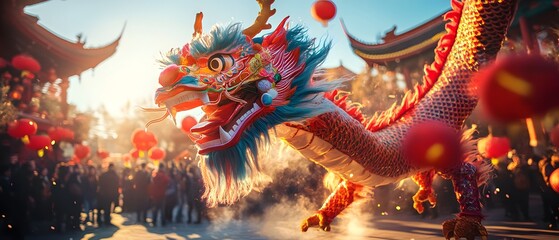 Chinese zodiac dragon, Chinese lunar new year celebration.