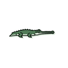 Green Crocodile Reptile Wildlife Animal Illustration