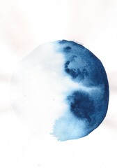 Abstract Watercolor Circle Painting on White Background