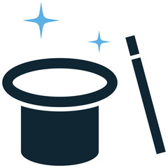 Magic Icon Vector Ideal for illusion, mystery, entertainment, fantasy, and surprise graphics. Symbolizes trick, illusion, wonder, and simple magic act.