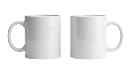Two blank white mugs ready for your unique designs or branding needs