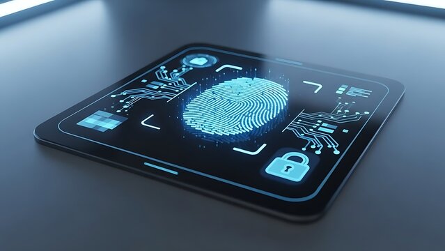 Fingerprint security digital id biometric scan authentication technology identity access control system - Powered by Adobe