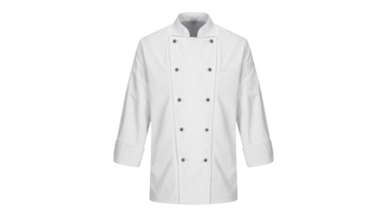 Professional chef coat ready for culinary creations, food service attire