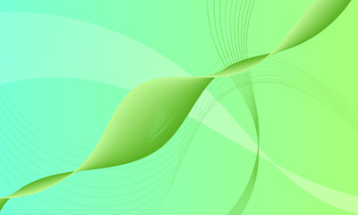 green business lines wave curves with soft gradient abstract background