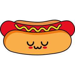 Cute Cartoon Hot Dog Character Illustration