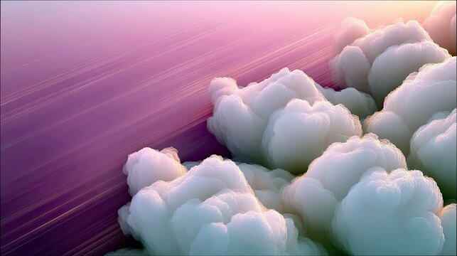 A beautiful abstract image of fluffy clouds with light rays in a dreamy sky, creating a sense of peace and tranquility. - Powered by Adobe