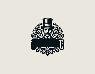 Obraz premium Aristocrat black vector logo illustration