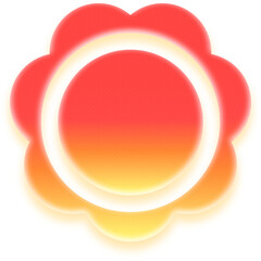 Wheel shape geometric red yellow gradient apricot blossom