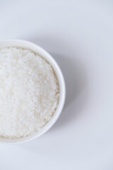 A bowl of rice isolated on white background