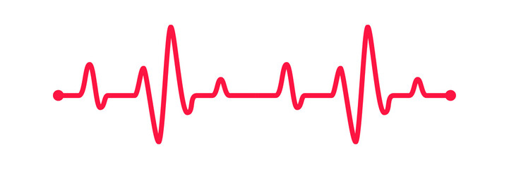 Red Heartbeat Chart ECG Graph Medical Diagnosis on Transparent Background