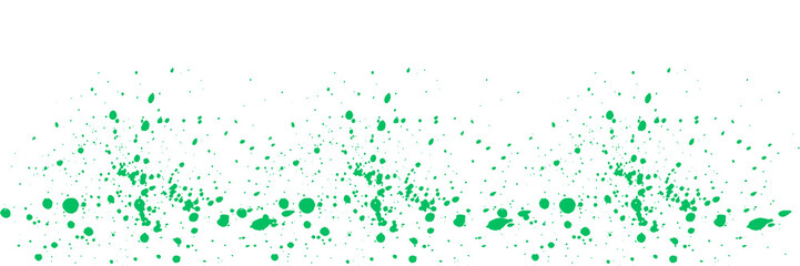 Green Paint Splatter Abstract Texture on Transparent Background