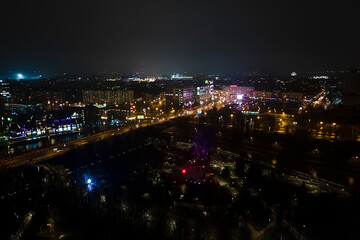 Fototapeta premium Night. Central part of the city of Kaliningrad, Russia