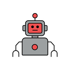 Icon a AI Robot, isolated against a clean background.