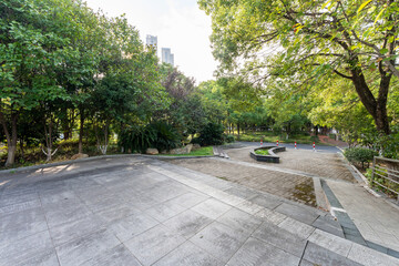 spring park and modern city