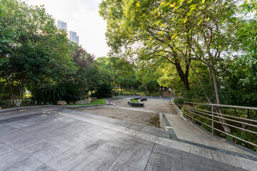 spring park and modern city