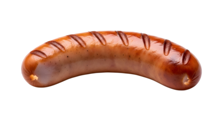 Grilled sausage isolated on transparent background perfect for food illustrations and design