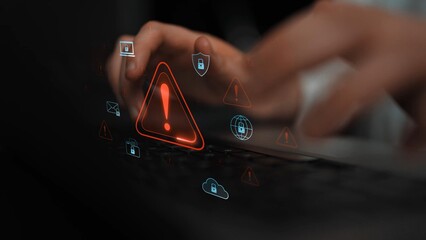 Cybersecurity threat alert protects data. Cyber security threat alert prevents access, alert warns breach, defends system, and cyber security threat alert identifies risk. Marrow
