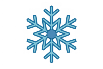 Snowflake vector illustration depicting cold winter weather, ice, and frozen concepts. Icon displaying a classic crystal shape
