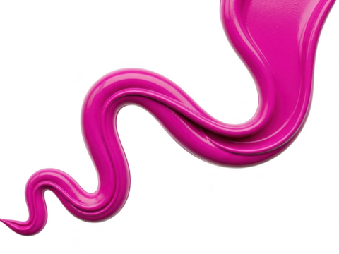 Vibrant magenta pink glossy liquid paint swirl or splash abstract shape isolated on transparent background - Powered by Adobe