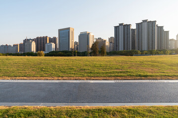 spring park and modern city