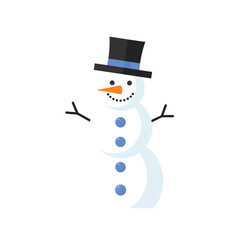 Festive Snowman Illustration with Top Hat, Carrot Nose and Twig Arms