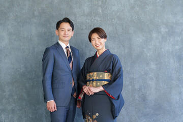 お見合いする30代男女（着物・スーツ・夫婦・カップル）