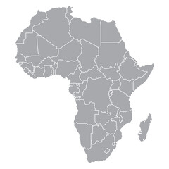 Africa Map Vector. Africa Continent Map Vector Illustration.