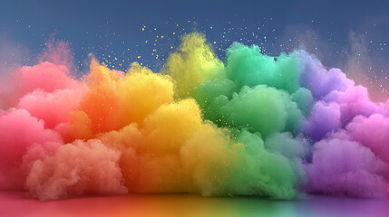 Vibrant Multicolored Smoke Clouds Creating a Dynamic Abstract Ba