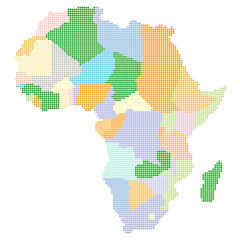 Dotted Africa Map. Africa Continent Map Vector Illustration.