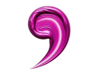 Swirl of vibrant magenta cosmetic paint or lipstick texture stroke isolated on transparent background for beauty product design