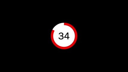 41 Seconds Countdown Timer Animation.Countdown timer from 41 to 0 seconds real time. Animated number 41 countdown graphic on black background with modern minimalist design.