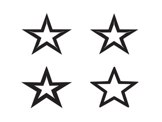 An elegant group of four simple star silhouette icon designs