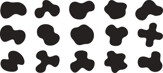 Blob shape organic, vector illustration set. Abstract organic blob shape icons set