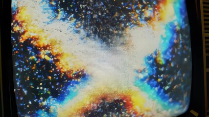 Abstract Colorful Noise Appearing on a Cathode Ray Television Screen - Powered by Adobe