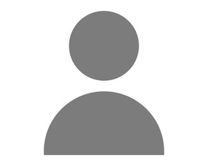 Simple gray silhouette icon of a person isolated on transparent background