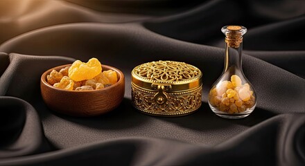 Gold and resin gifts shine, gifts honor epiphany, gifts signify royalty