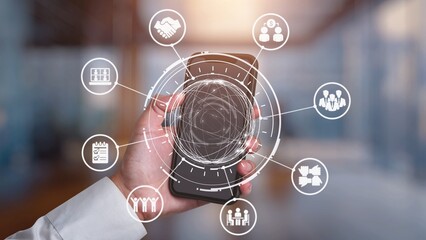 Naklejka premium The concept of teamwork fosters collaboration for business success. Effective teamwork enhances communication and productivity, leading to the achievement of shared organizational goals. Gist