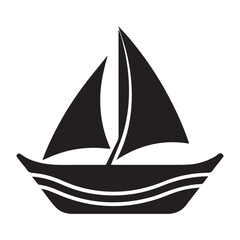 boat sailing logo silhouette icon vector illustration