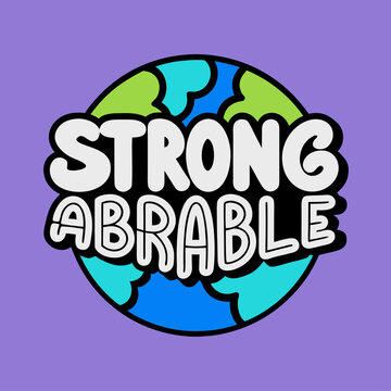 Naklejki Earth with Strong Abrable Text globe planet