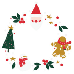 Paper Cutout Santa Gingerbread Wreath frame