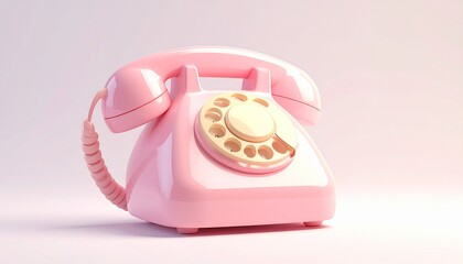 Classic red rotary telephone object with a vintage reminder note for antique communication