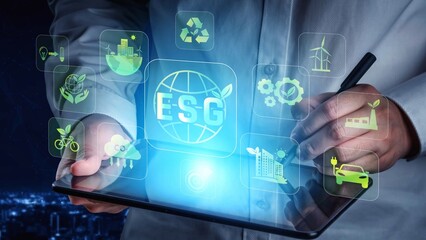 ESG promotes sustainability through green energy, carbon reduction, eco cities, clean tech, and circular economy with environmental, social, and governance balance. Marrow