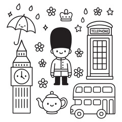 London Icons: Big Ben Bus Guard Telephone Box and More.