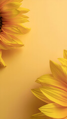 Obraz premium Two bright yellow sunflower nature background