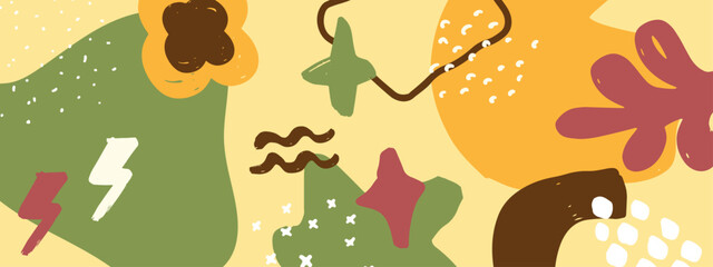 Creative Hand Drawn Abstract Art Composition Background