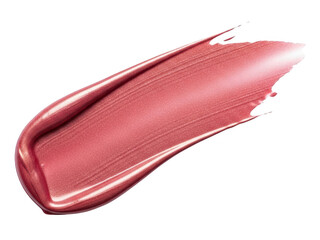 Swash of shimmering pink lip gloss or lipstick cosmetic makeup product smear isolated on transparent background