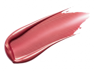 Swash of shimmering pink lip gloss or lipstick cosmetic makeup product smear isolated on transparent background