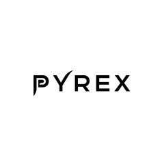 Fototapeta premium Black and white pyrex logo text vector template design